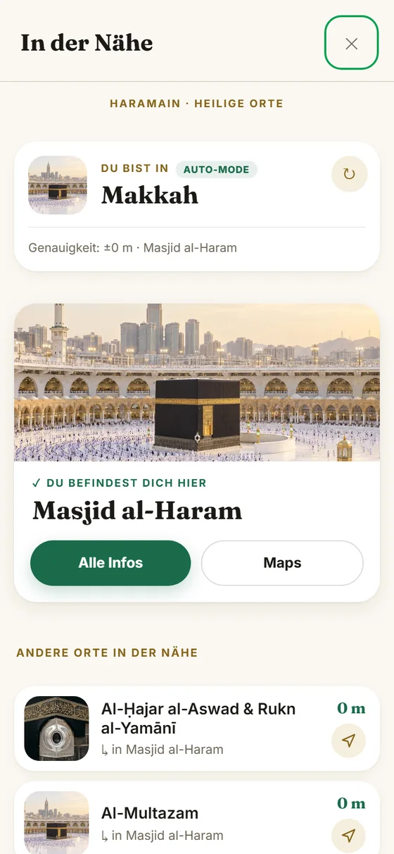 In der Nähe: Orte und Tore mit Fotos